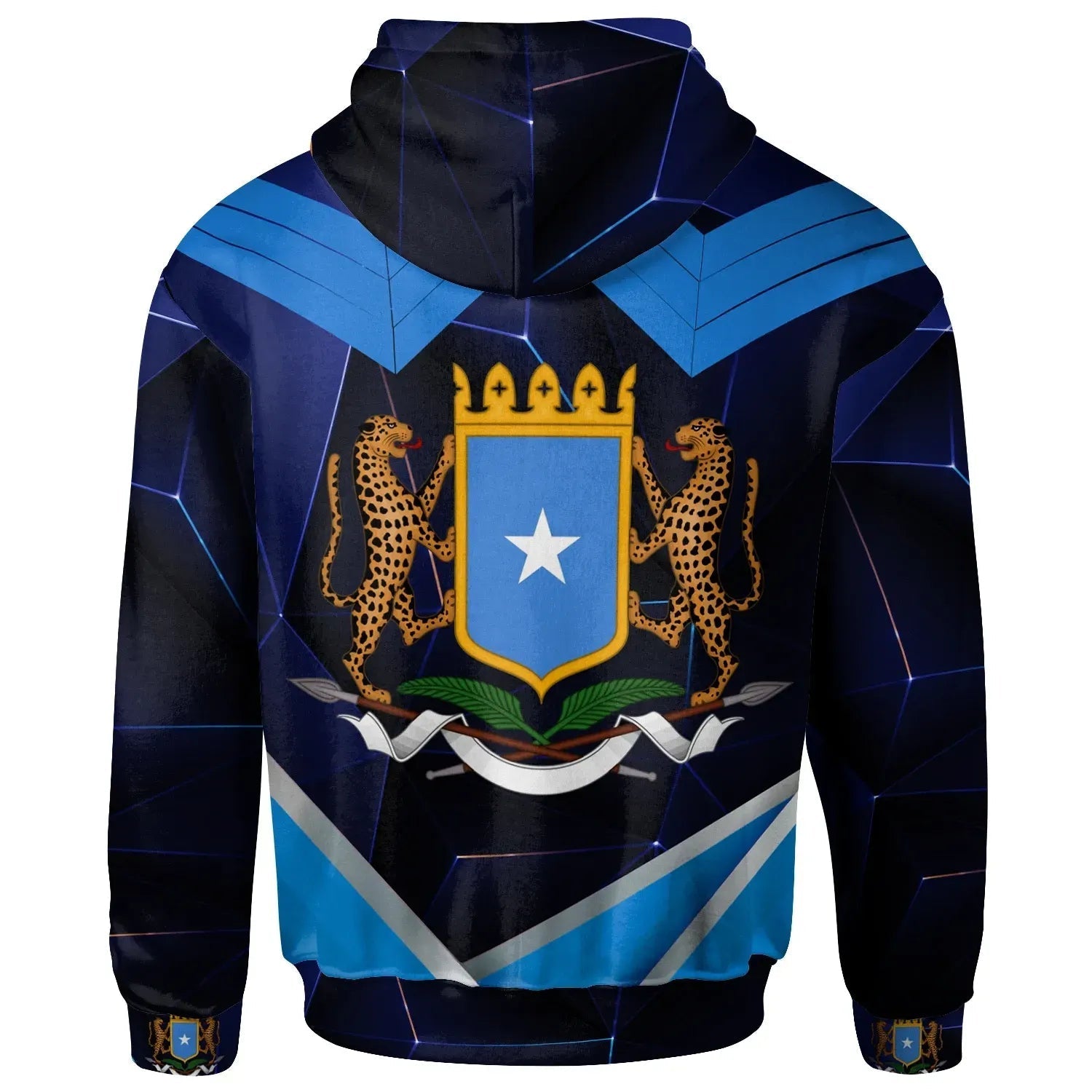 Somalia Hoodies Coat Of Arms Somalia With Leopard RLT8