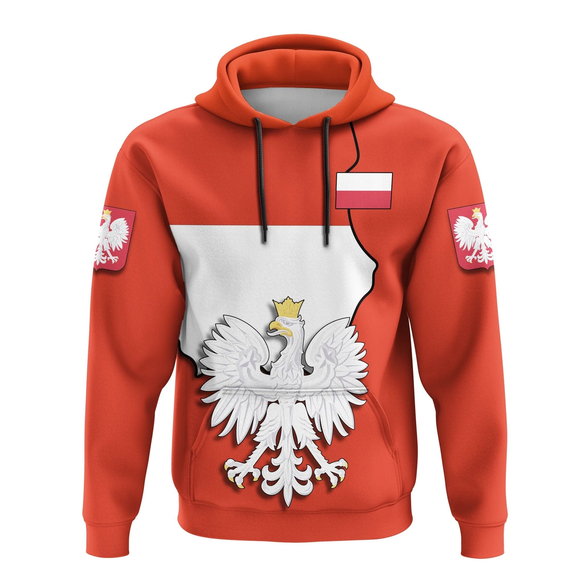 Poland Map Coat Of Arms Flag Hoodie RLT7