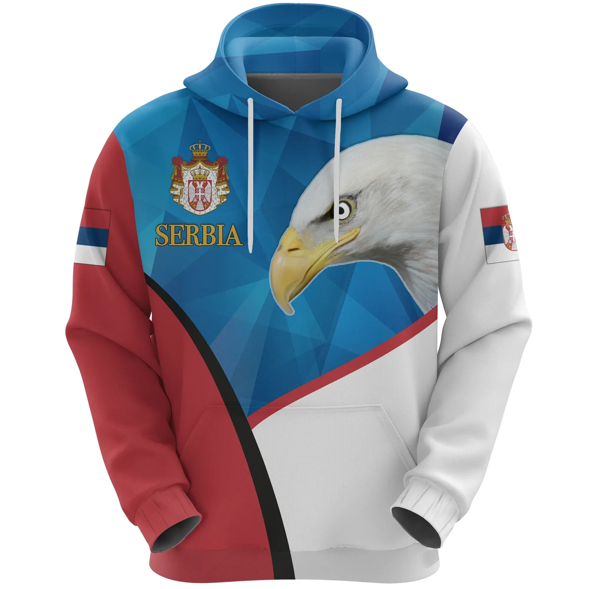 Serbia Hoodie White Eagle Version RLT7