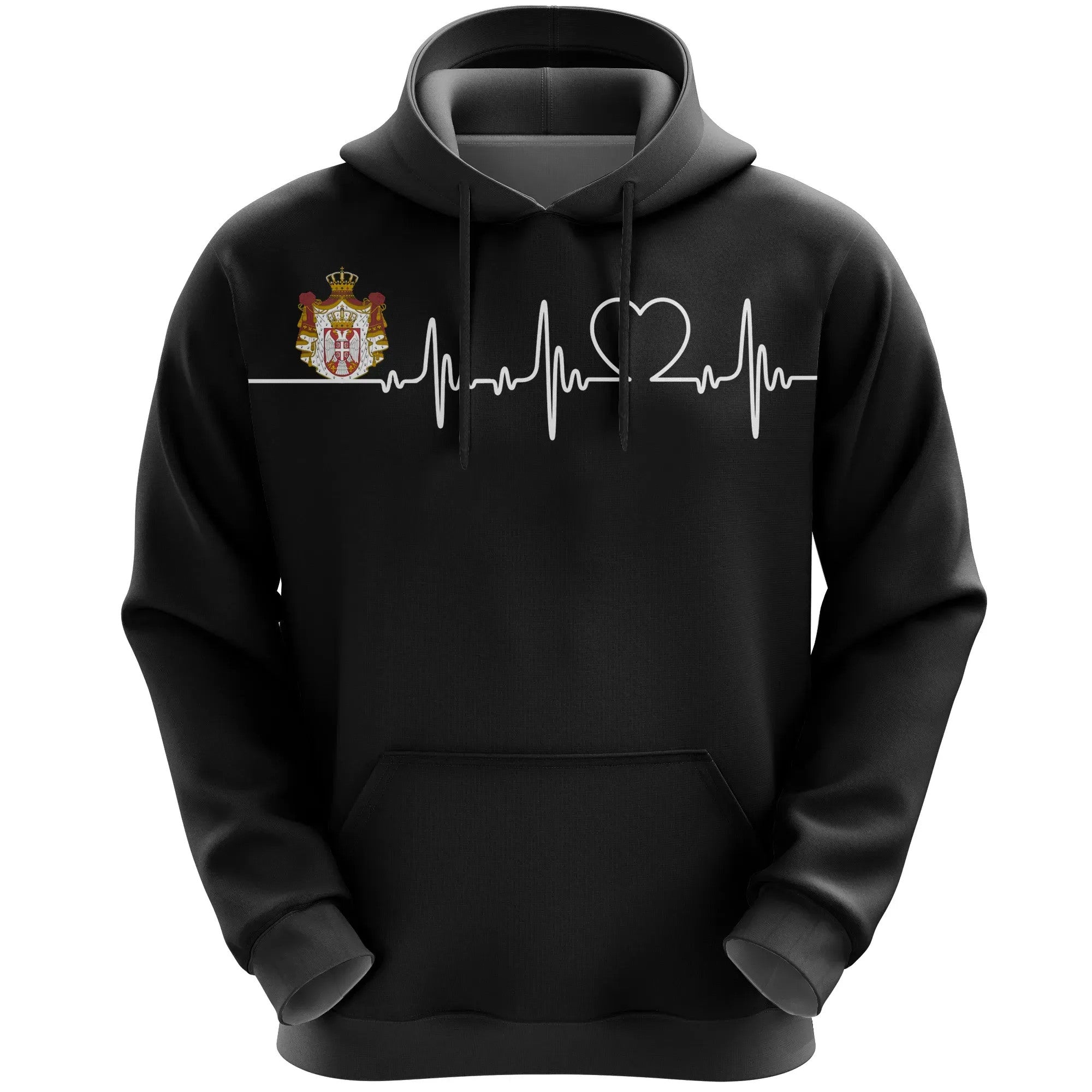 Serbia Hoodie Heartbeat Womens/Mens RLT7