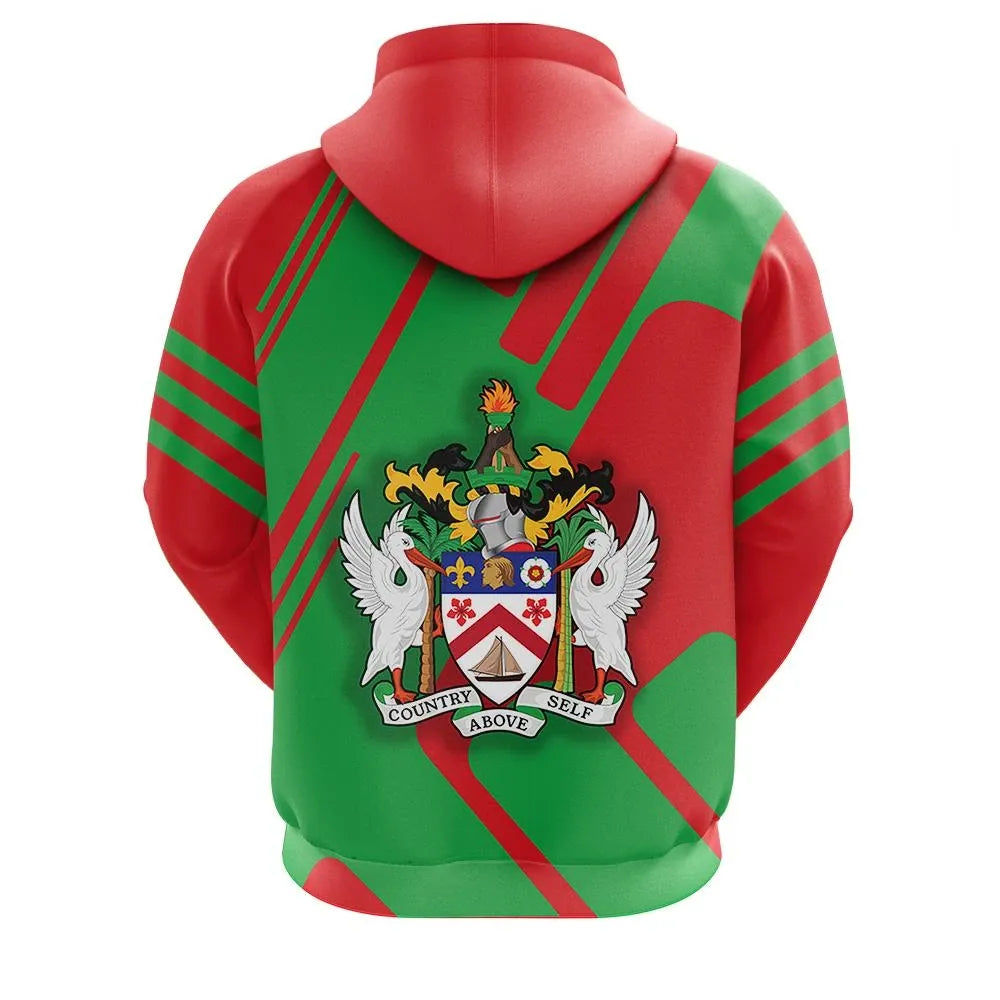 Saint Kitts and Nevis Hoodie Coat Of Arms Rockie RLT6