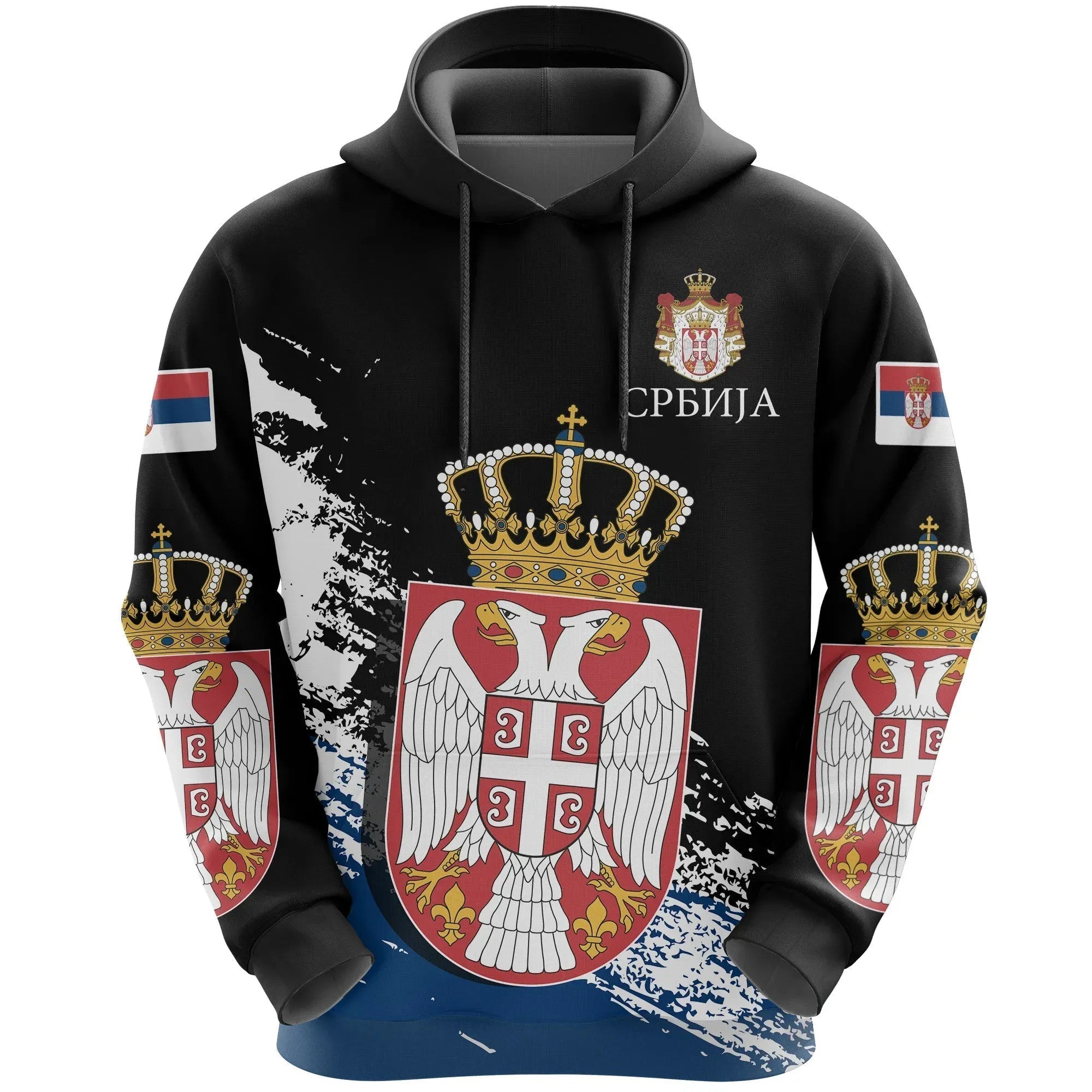 Serbia Special Hoodie Black Version RLT7