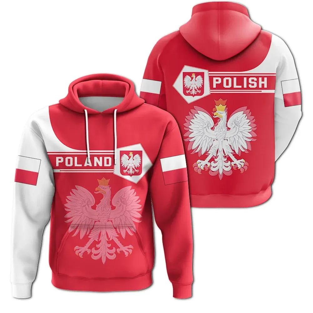 Poland Hoodie Coat Of Arms Simple Style RLT7