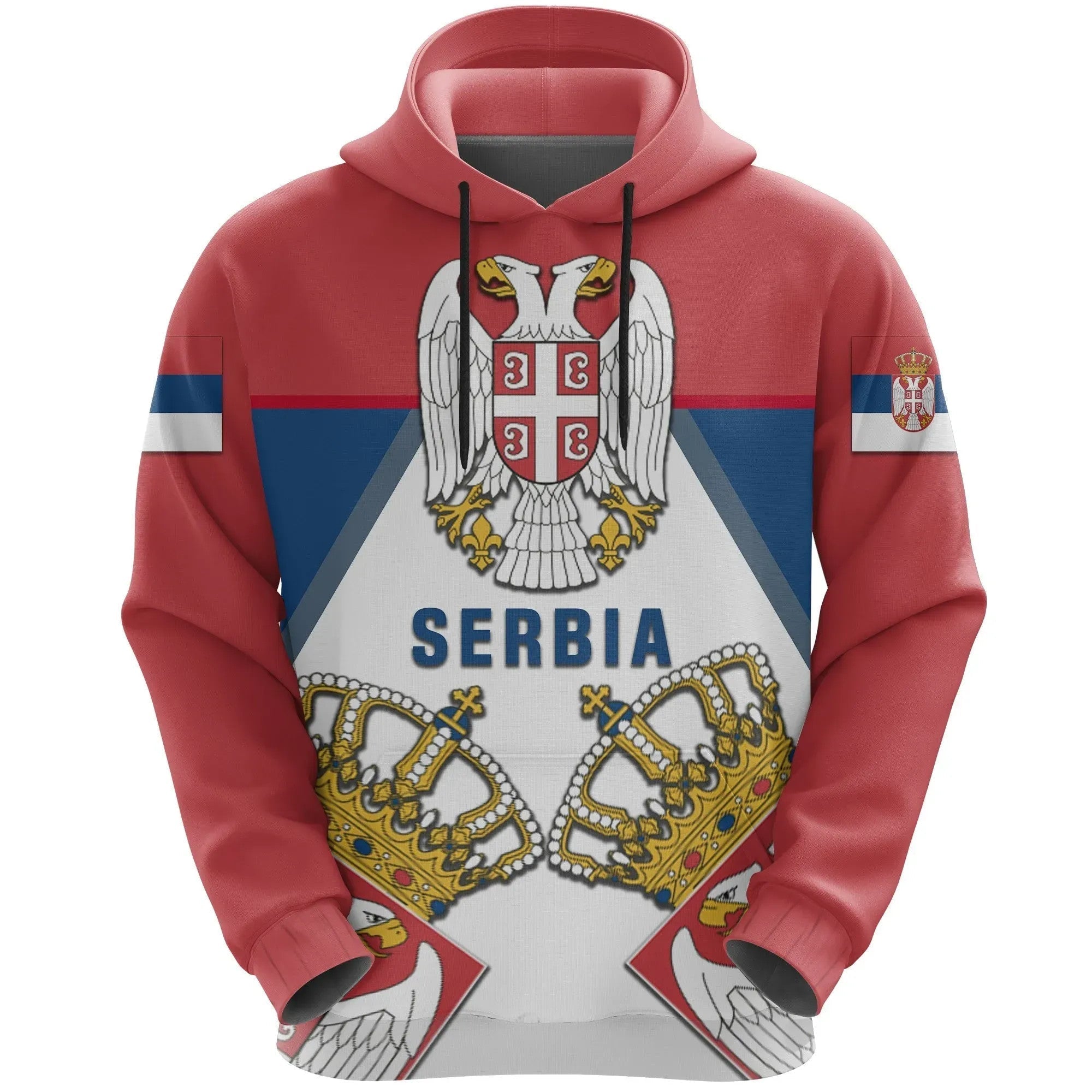 Serbia Hoodie, Serbia White Eagle Pullover Hoodie RLT7