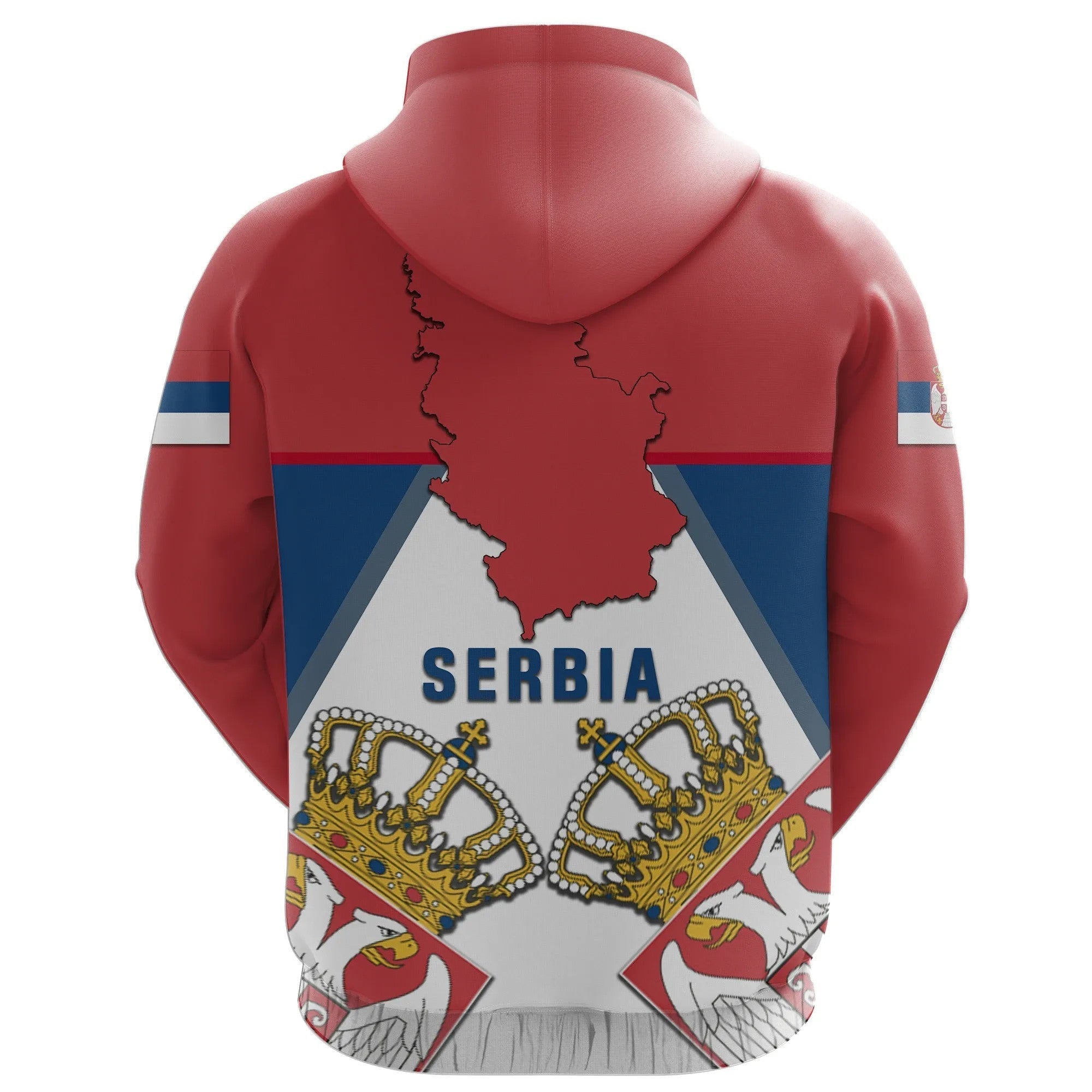 Serbia Hoodie, Serbia White Eagle Pullover Hoodie RLT7
