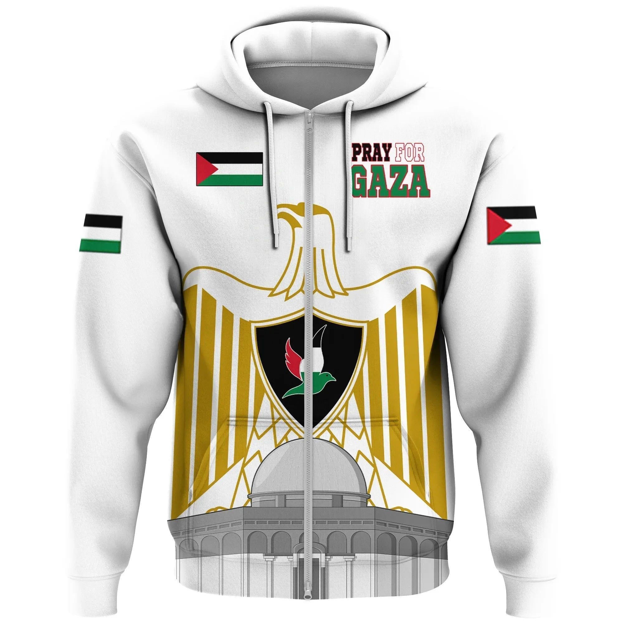 Palestine Zip Hoodie Be Stronger Gaza RLT13