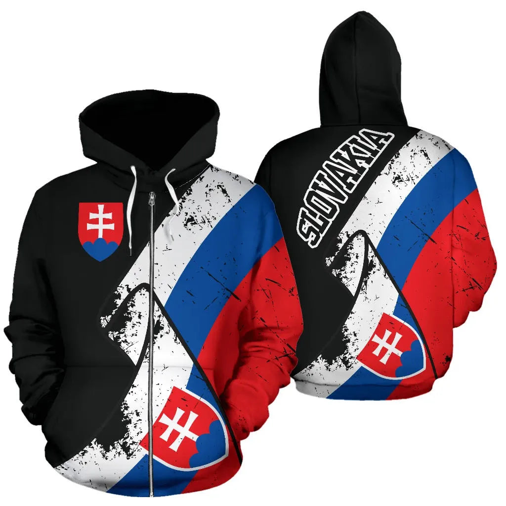 Slovakia Special Grunge Flag Zipper Hoodie RLT13