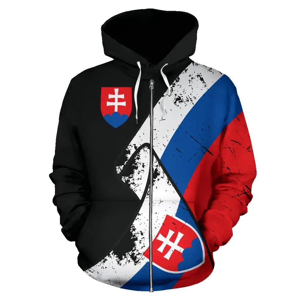 Slovakia Special Grunge Flag Zipper Hoodie RLT13