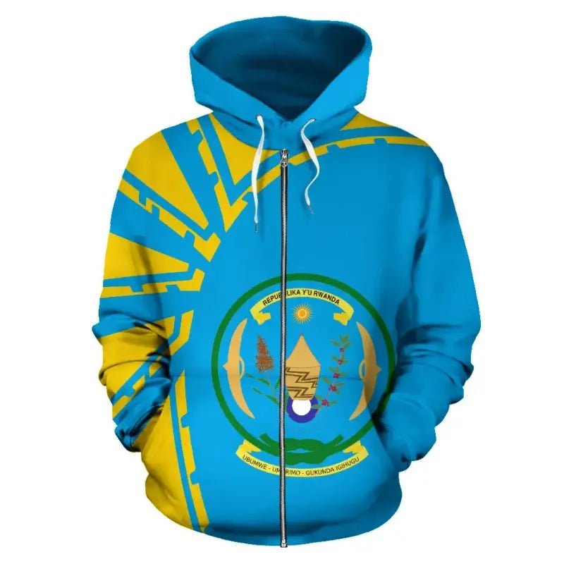 Rwanda Zip Hoodie Premium Style RLT12