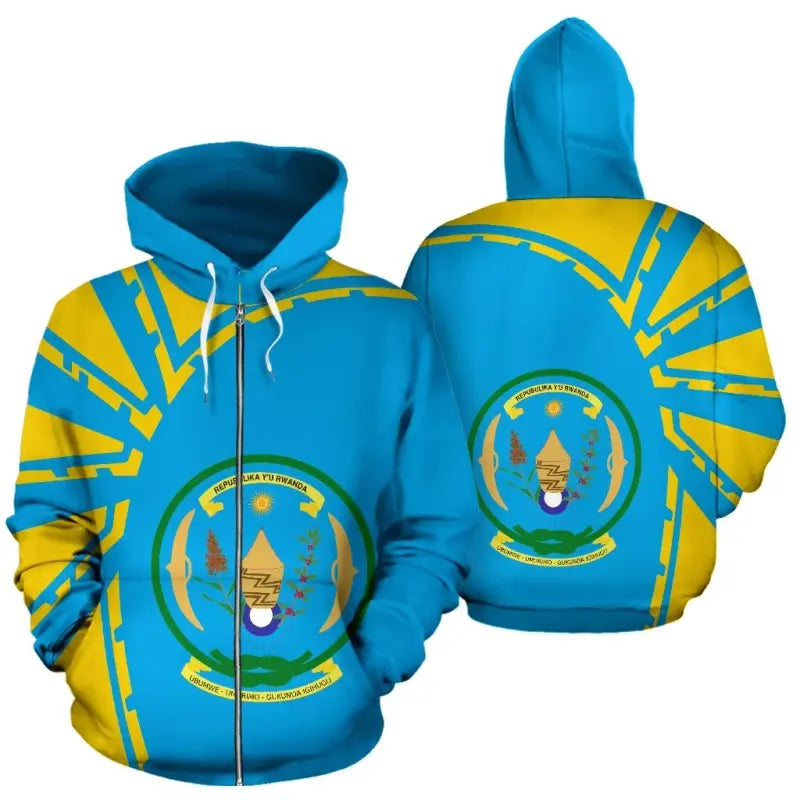 Rwanda Zip Hoodie Premium Style RLT12