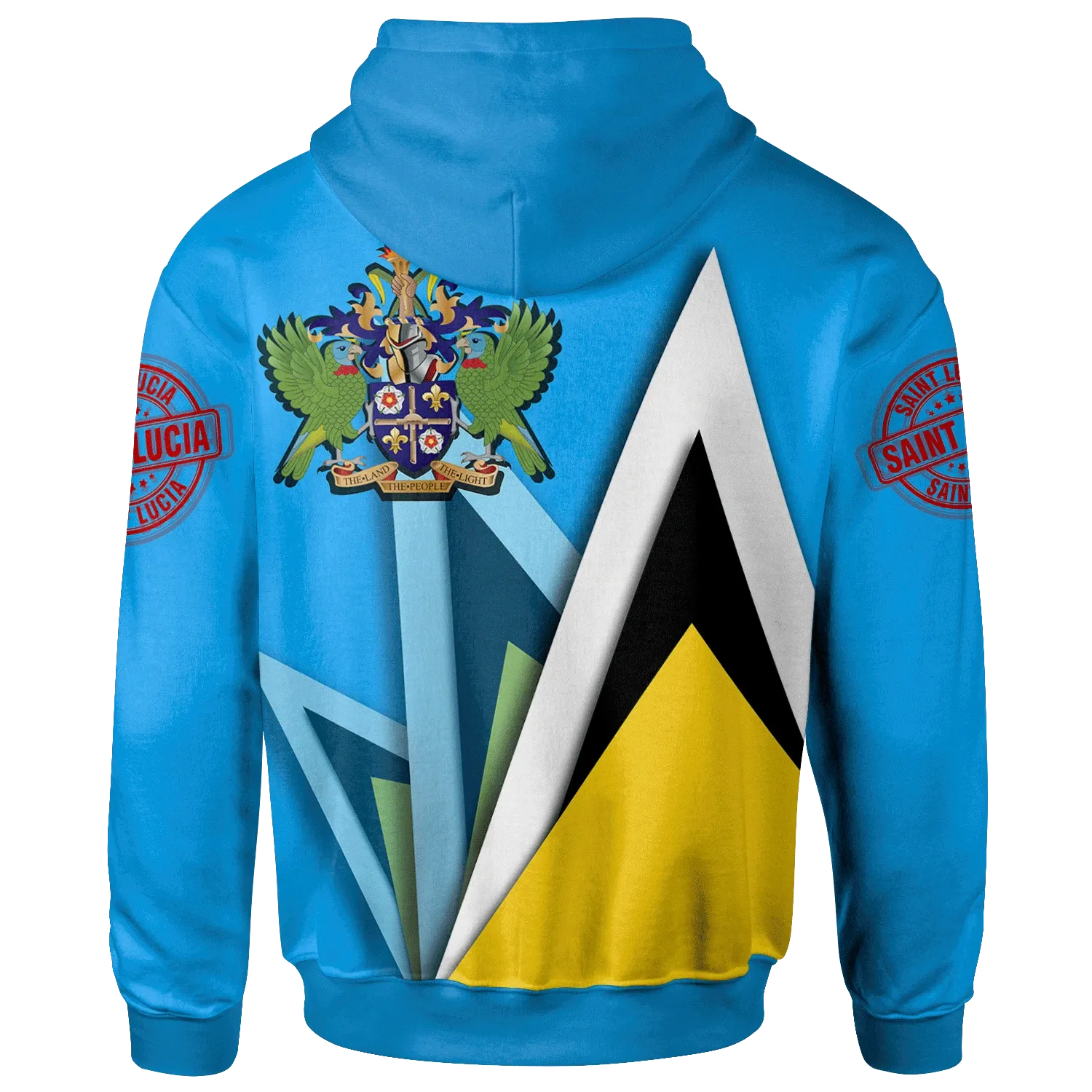 Saint Lucia Hoodie Flag With Coat Of Arms RLT6