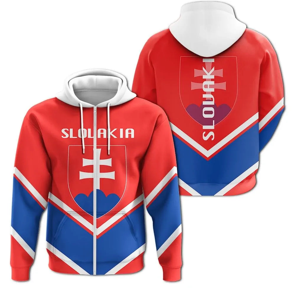 Slovakia Zip Hoodie Coat Of Arms Lucian Style RLT13
