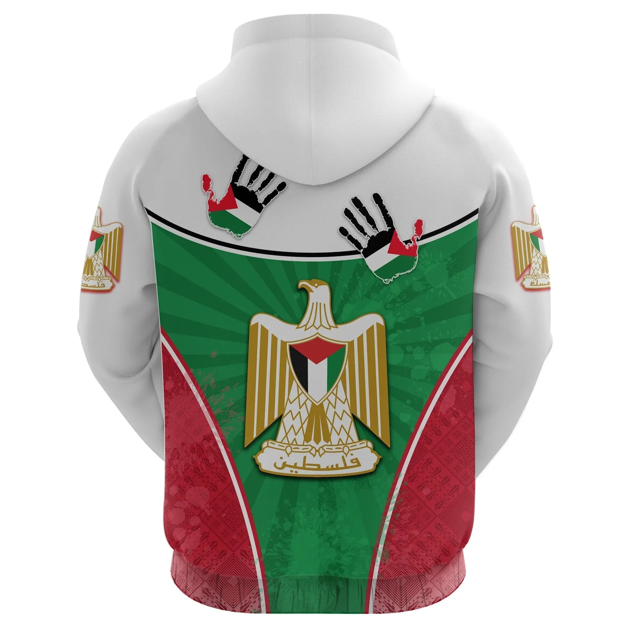 Palestine Independence Zip Hoodie Circle Stripes Flag Proud Version RLT13