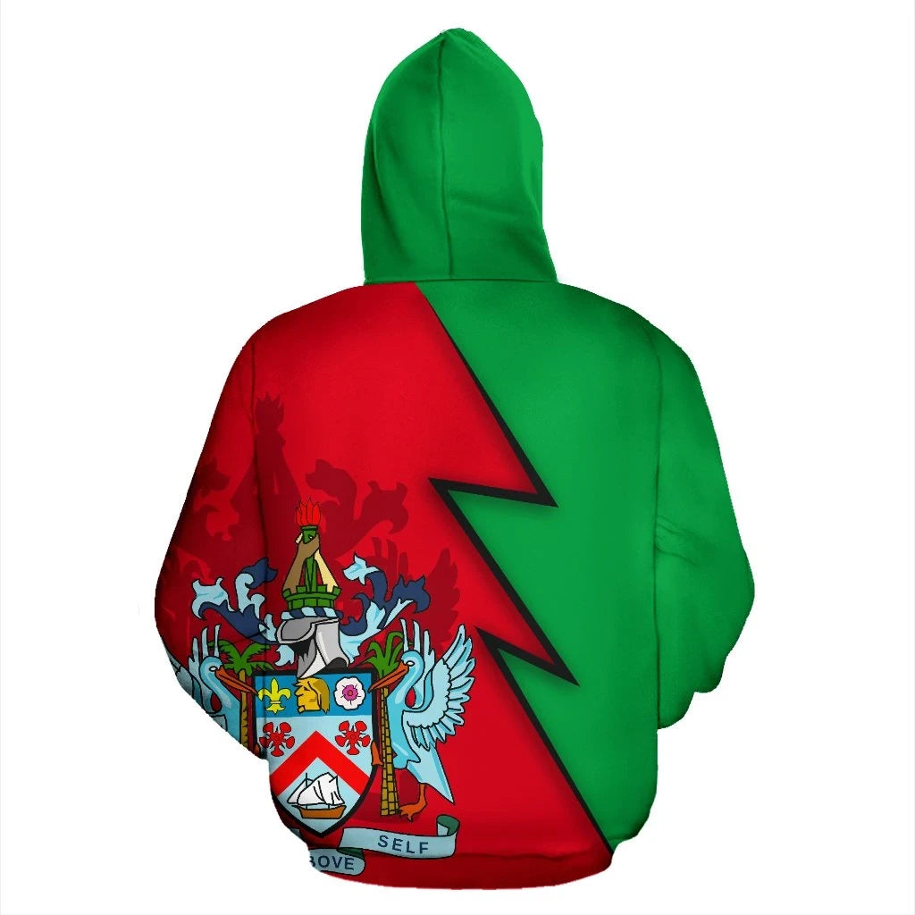 Saint Kitts and Nevis All Over Zip Up Hoodie Flash Style RLT6