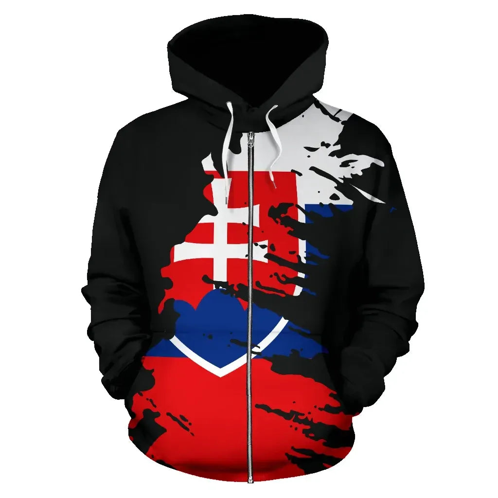 Slovakia Zip Up Hoodie Flag Painting RLT13