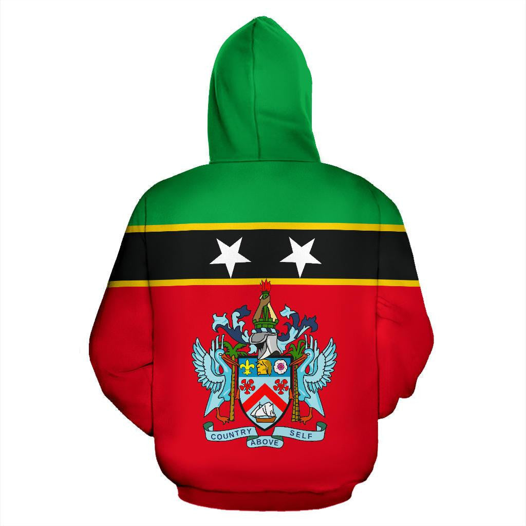 Saint Kitts and Nevis All Over Zip Up Hoodie Horizontal Style RLT6