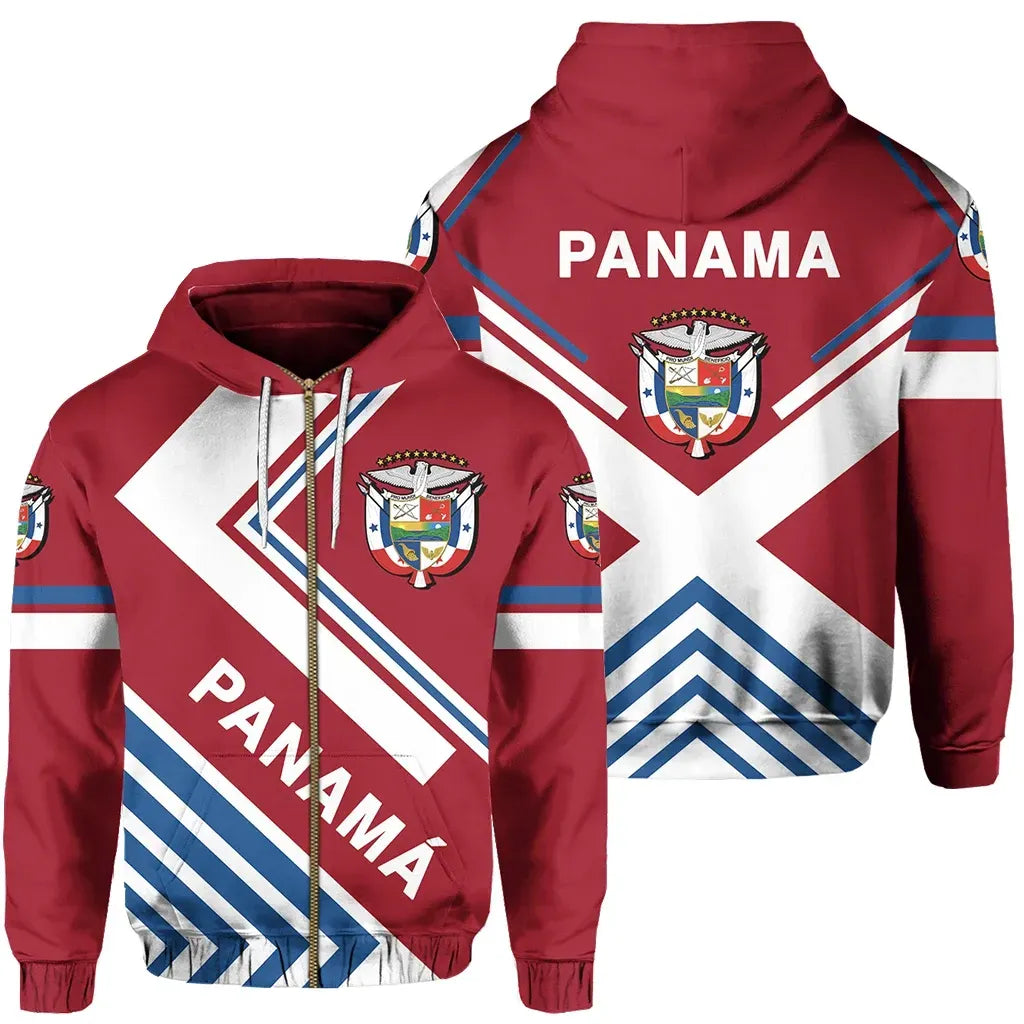 Panama Flag Hoodie Zip America Nations RLT13