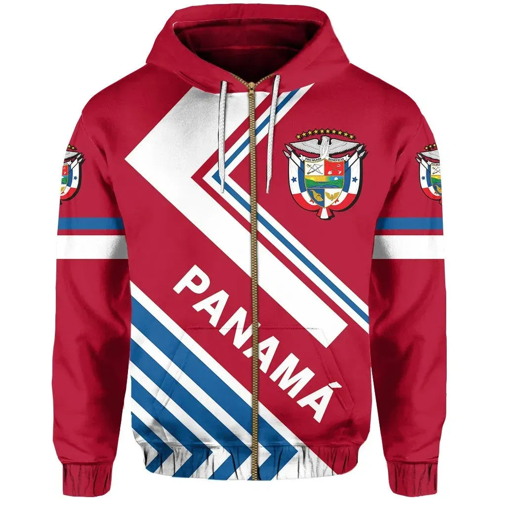 Panama Flag Hoodie Zip America Nations RLT13