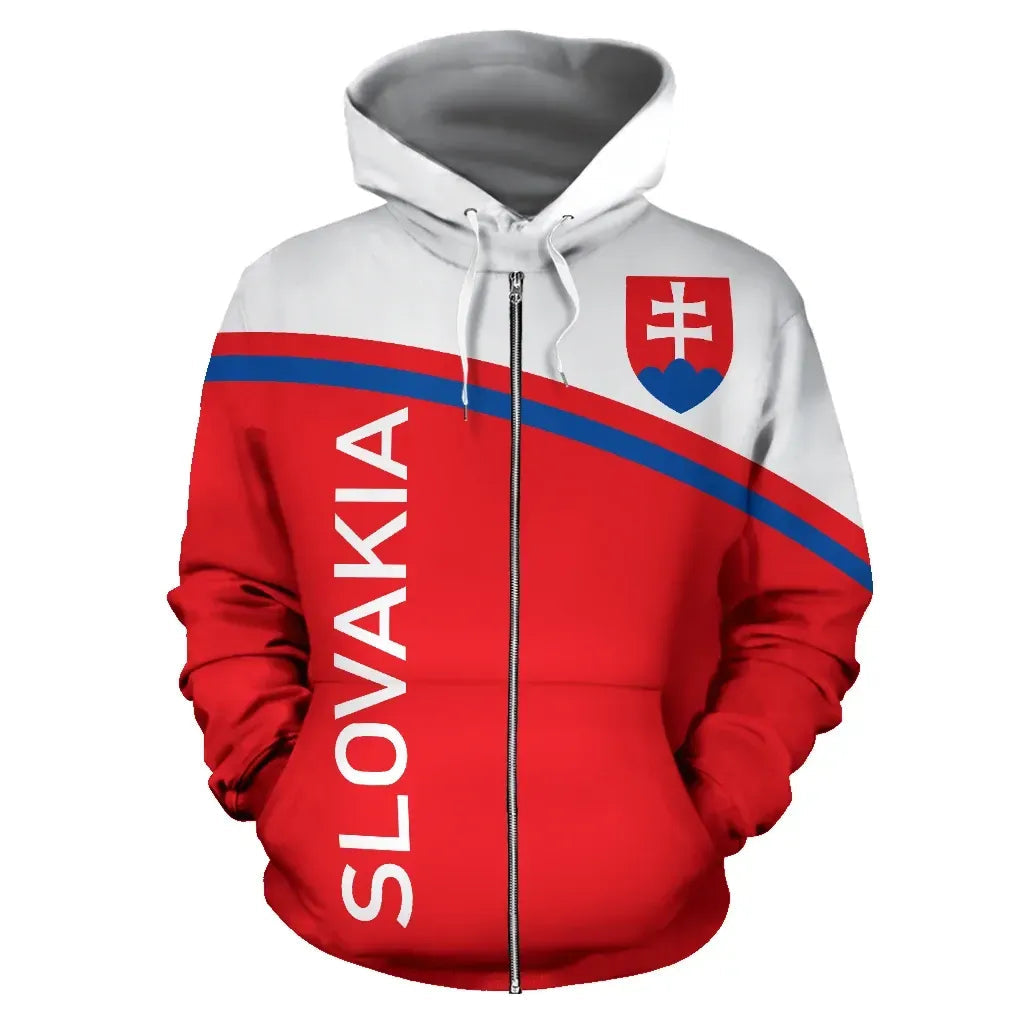 Slovakia All Over Zip Up Hoodie Curve Version RLT13
