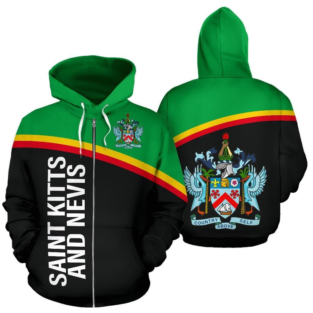 Saint Kitts and Nevis All Over Zip Up Hoodie RLT6