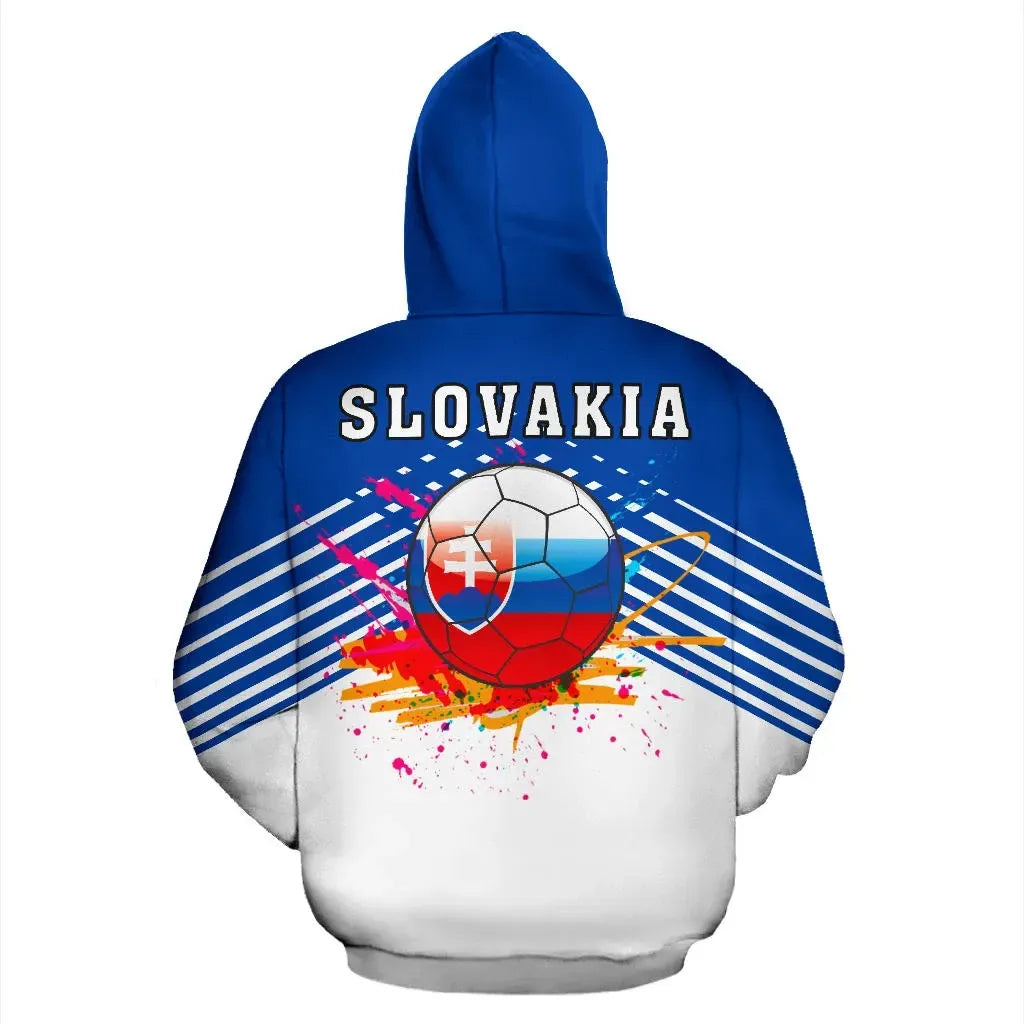Slovakia Sport Flag Zip Up Hoodie Stripes Style 02 RLT13