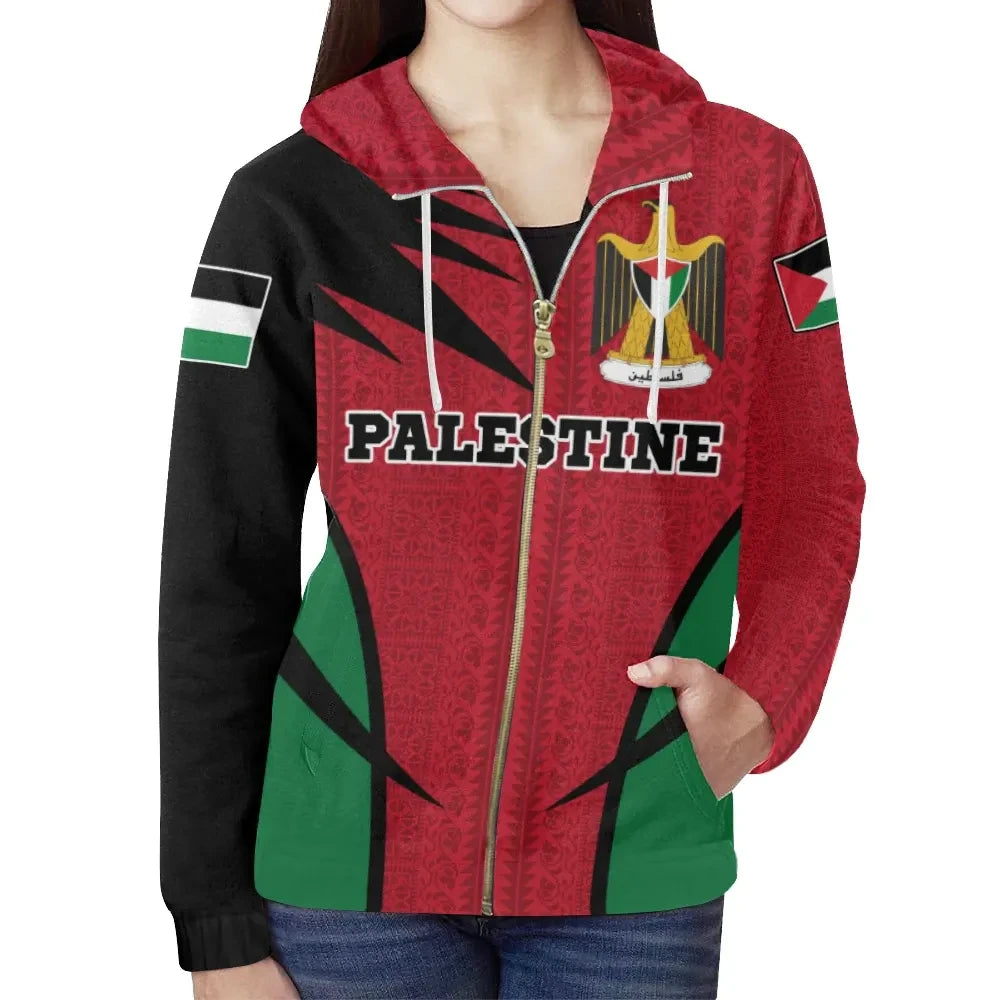 Palestine Hoodie Zip Active RLT13