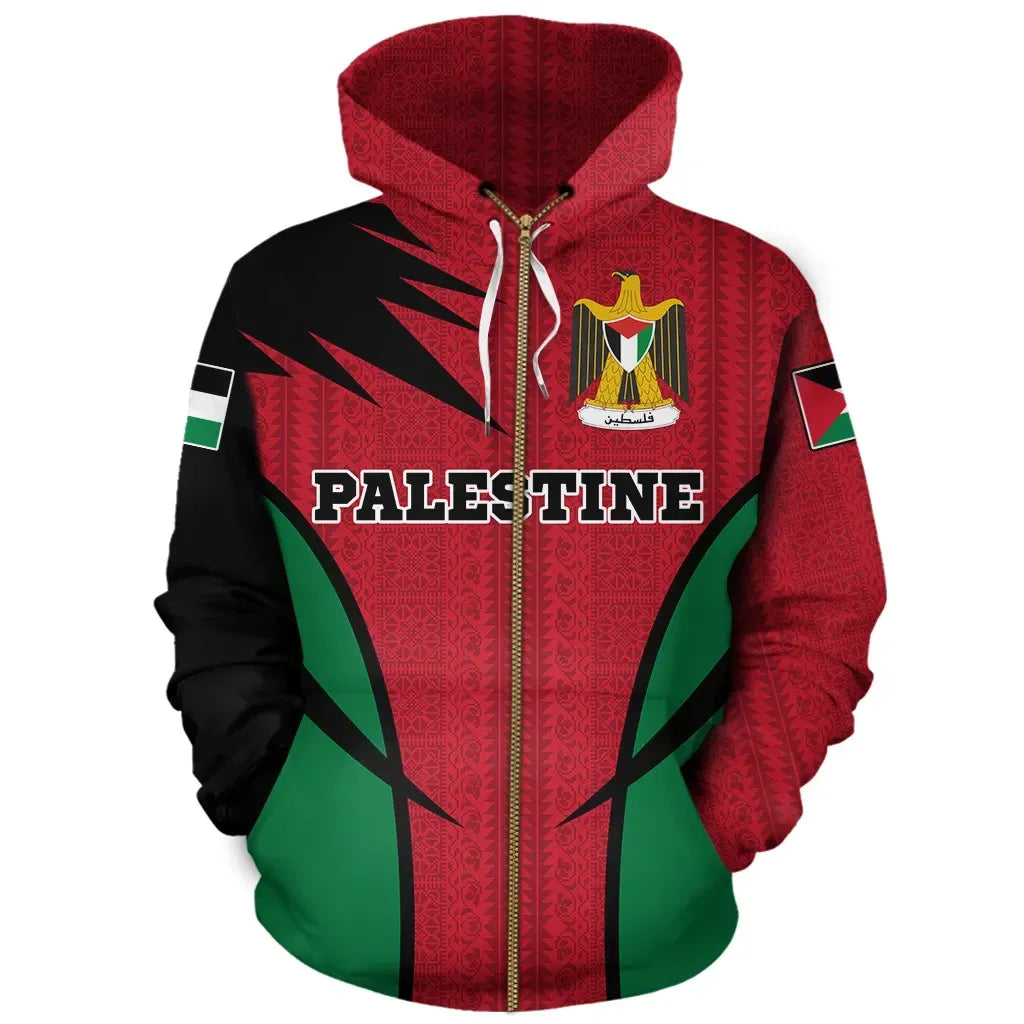 Palestine Hoodie Zip Active RLT13