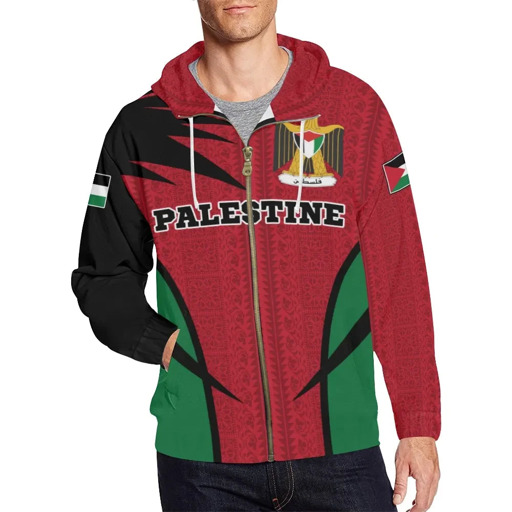 Palestine Hoodie Zip Active RLT13