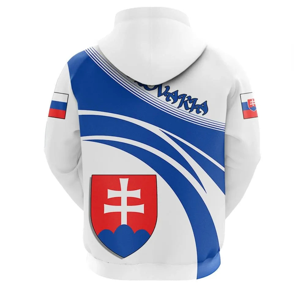 Slovakia Zip Hoodie Coat Of Arms Cricket Style RLT13