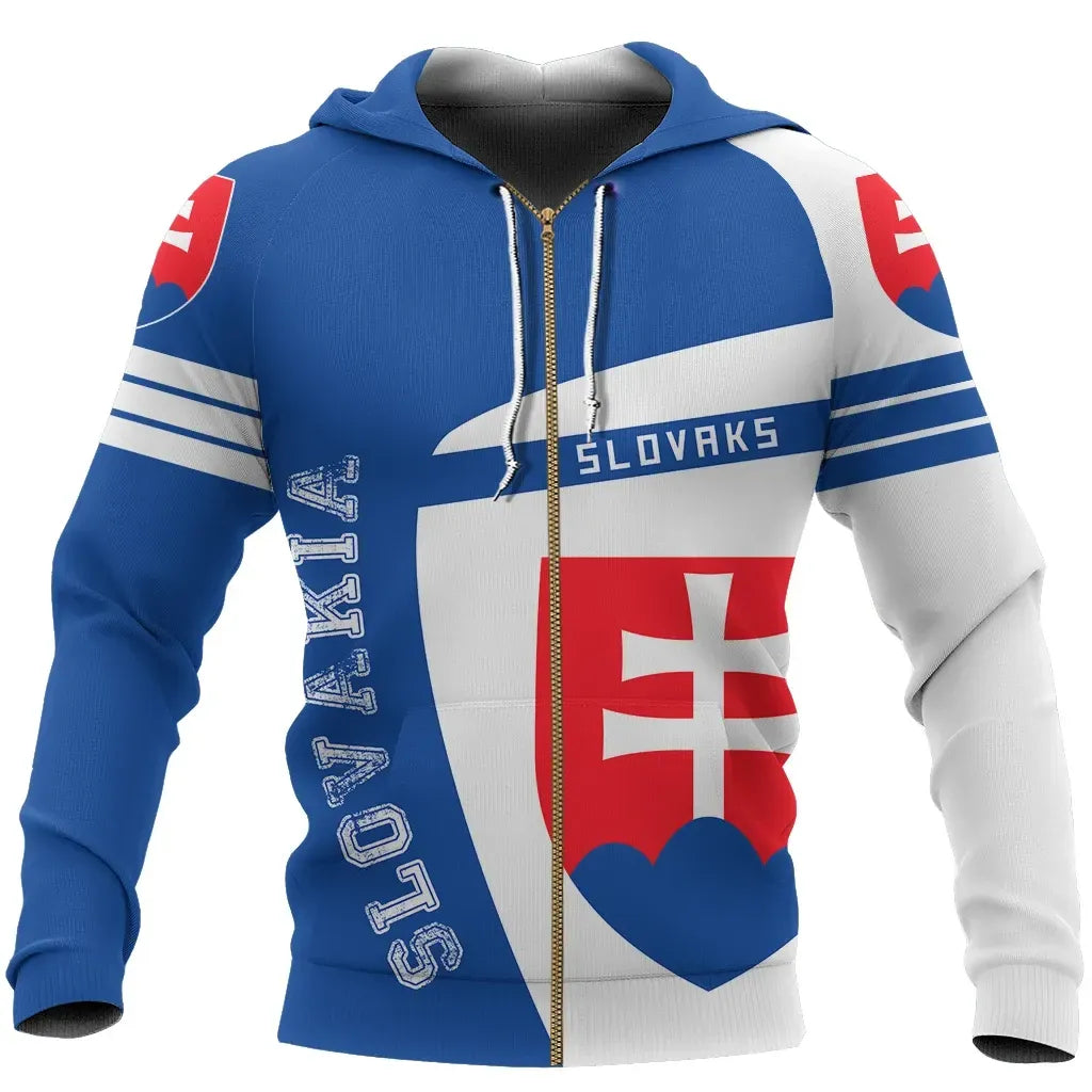 Slovakia Sport Zip Up Hoodie Premium Style RLT13