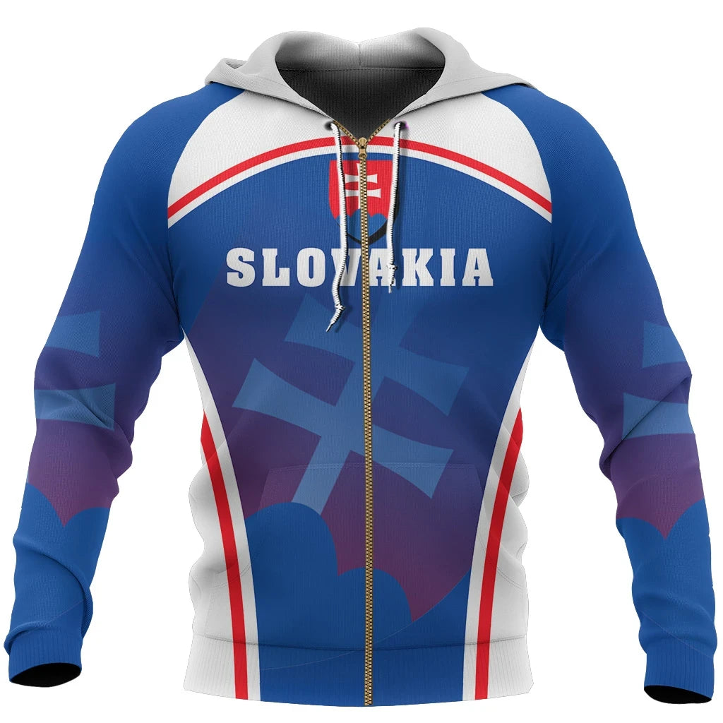 Slovakia Coat Of Arms Zipper Hoodie Sport Style RLT13