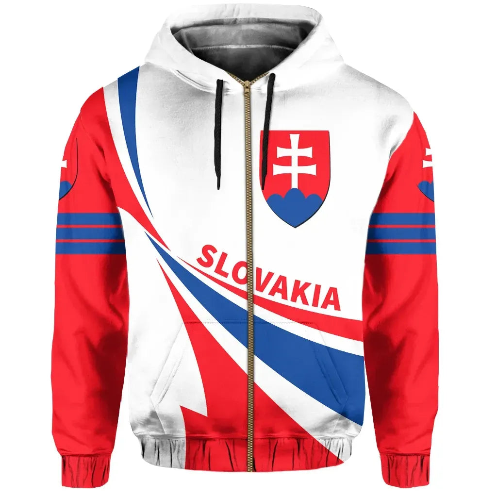 Slovakia Flag Zipper Hoodie Doma Style RLT13