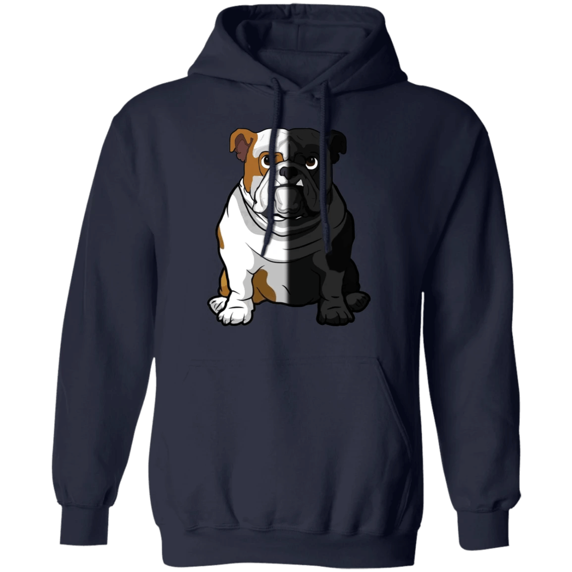 Bulldog Half Face Bulldog Hoodie Funny Sweatshirts