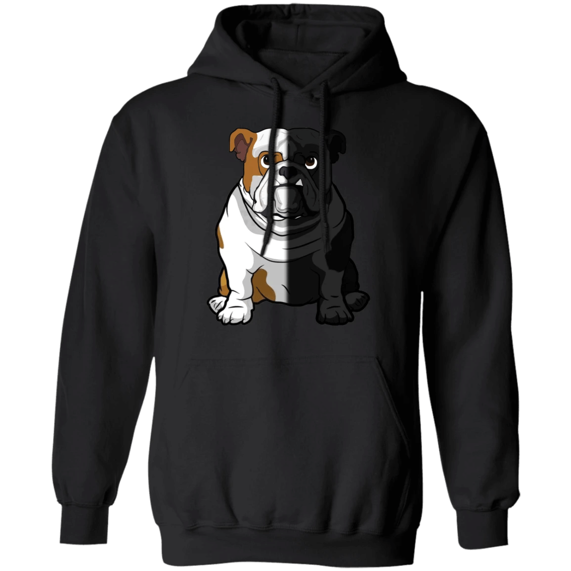 Bulldog Half Face Bulldog Hoodie Funny Sweatshirts
