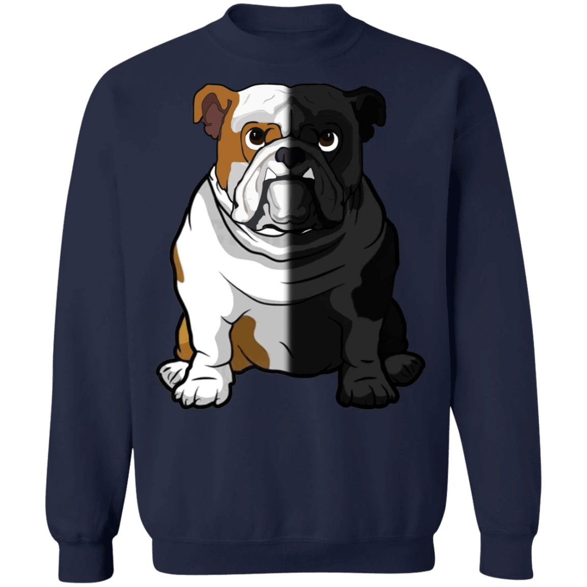 Bulldog Half Face Bulldog Sweater Funny Sweatshirts
