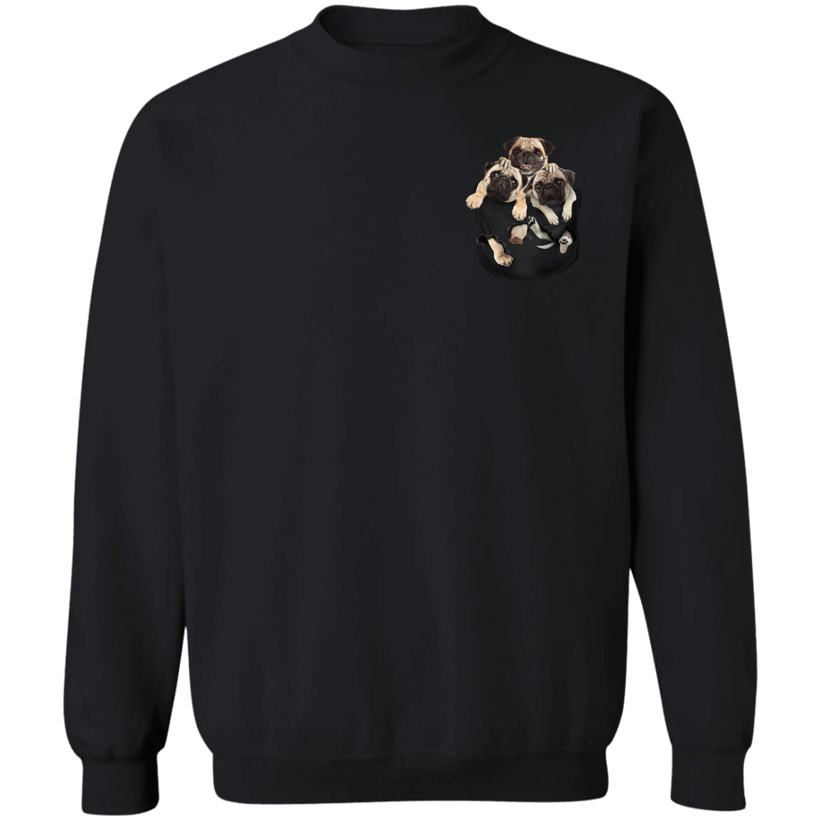 Puppy 3D Inside Pocket Pug Sweatshirt Cute Gifts For Pug Lovers