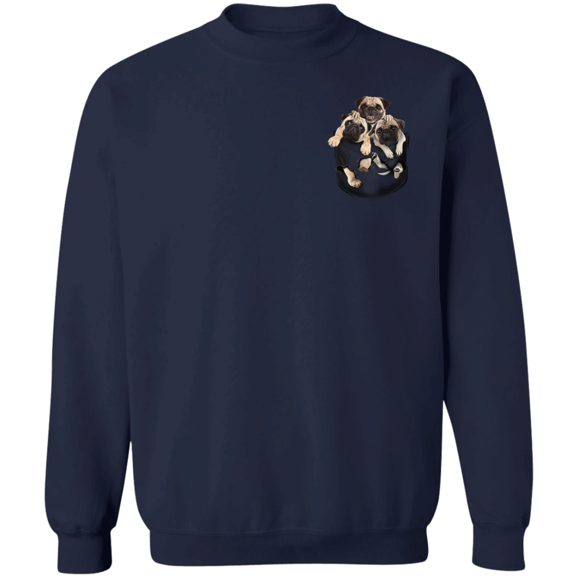 Puppy 3D Inside Pocket Pug Sweatshirt Cute Gifts For Pug Lovers