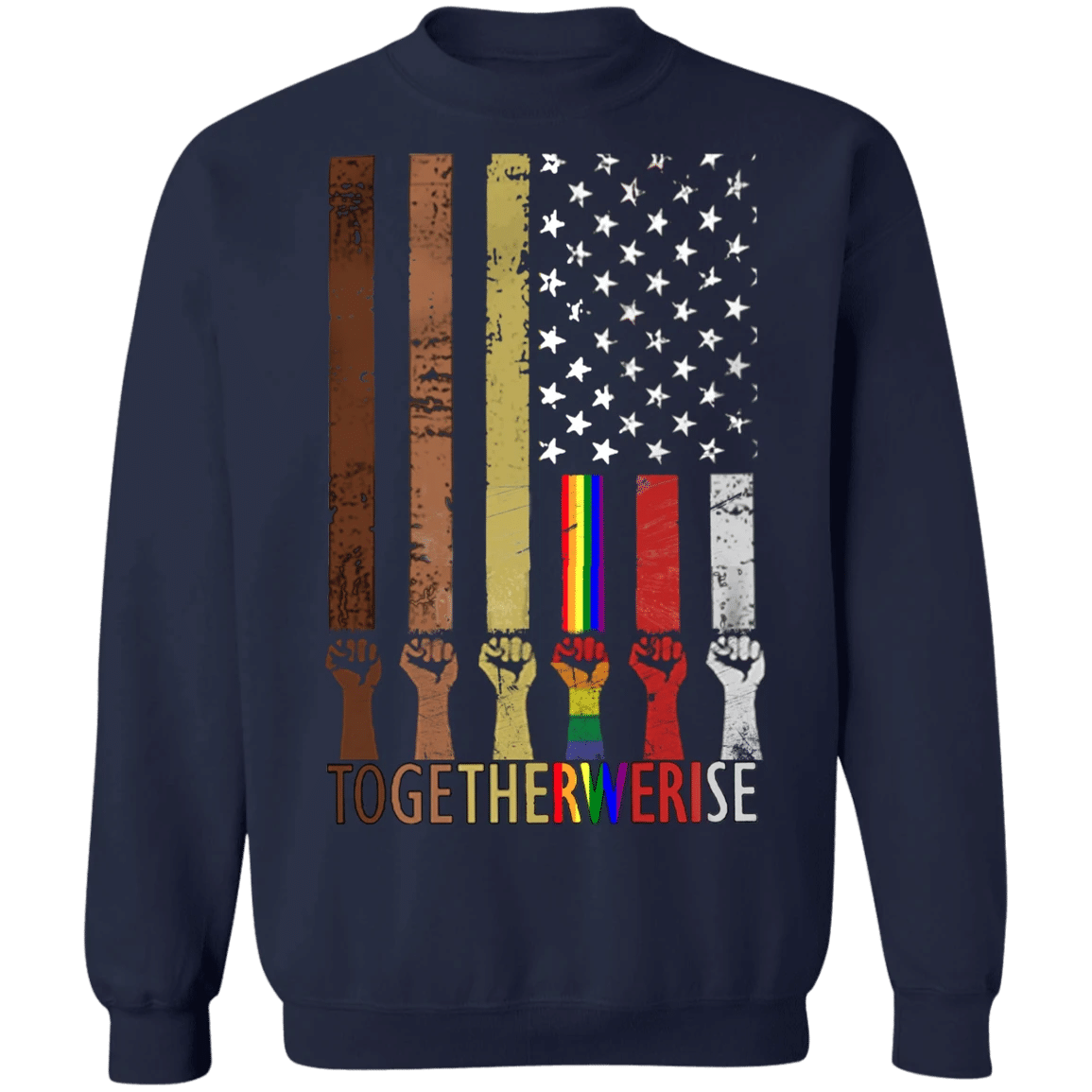 American Flag Together We Rise Sweatshirt Juneteenth Be Kind Asl Shirt Blm