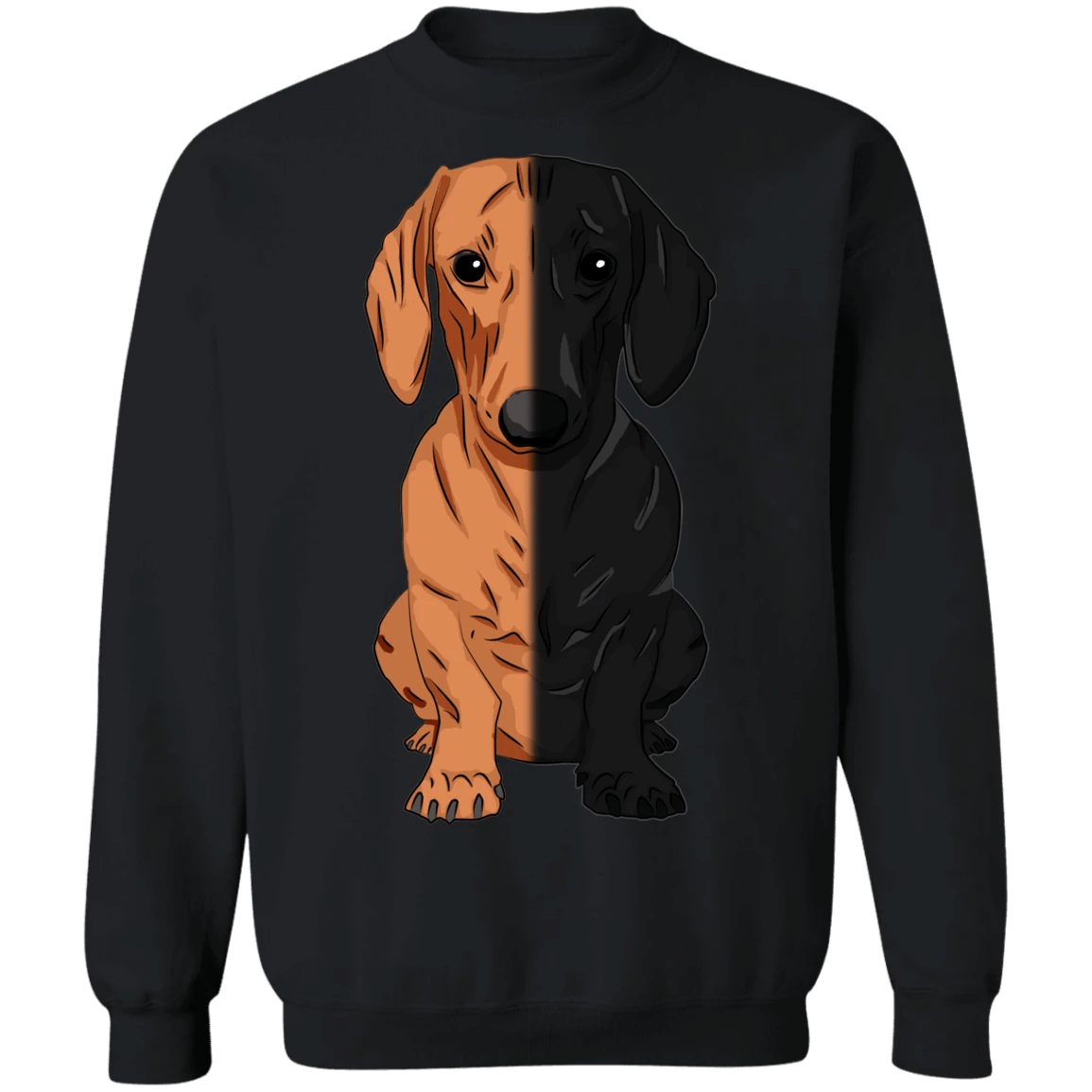 Dachshund Half Face Dachshund Sweater Darling Sweatshirts