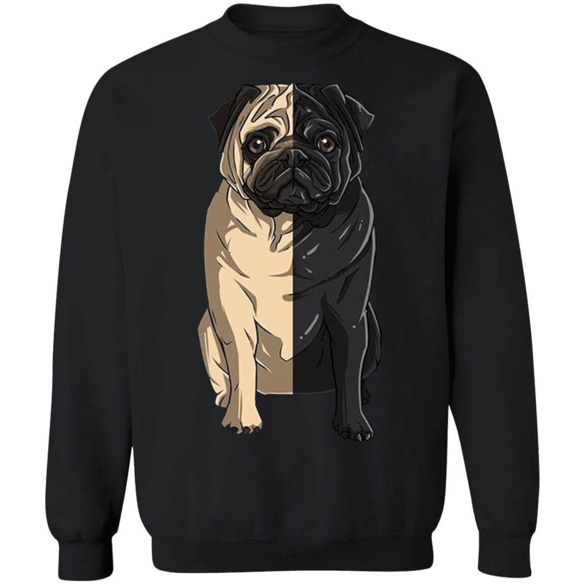 Pug Half Face Pug Sweater Adorable Sweatshirts