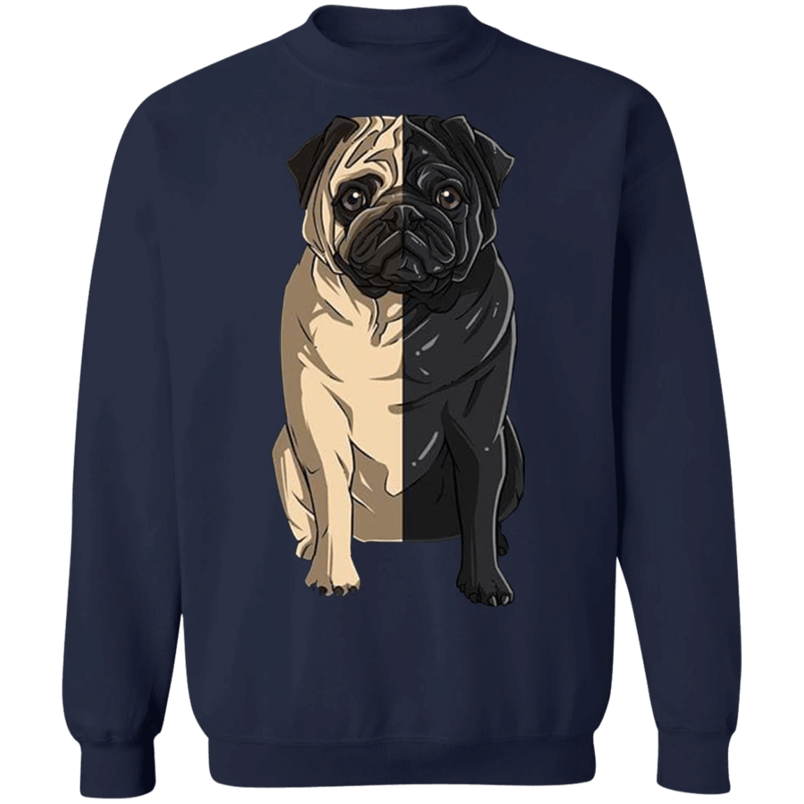 Pug Half Face Pug Sweater Adorable Sweatshirts