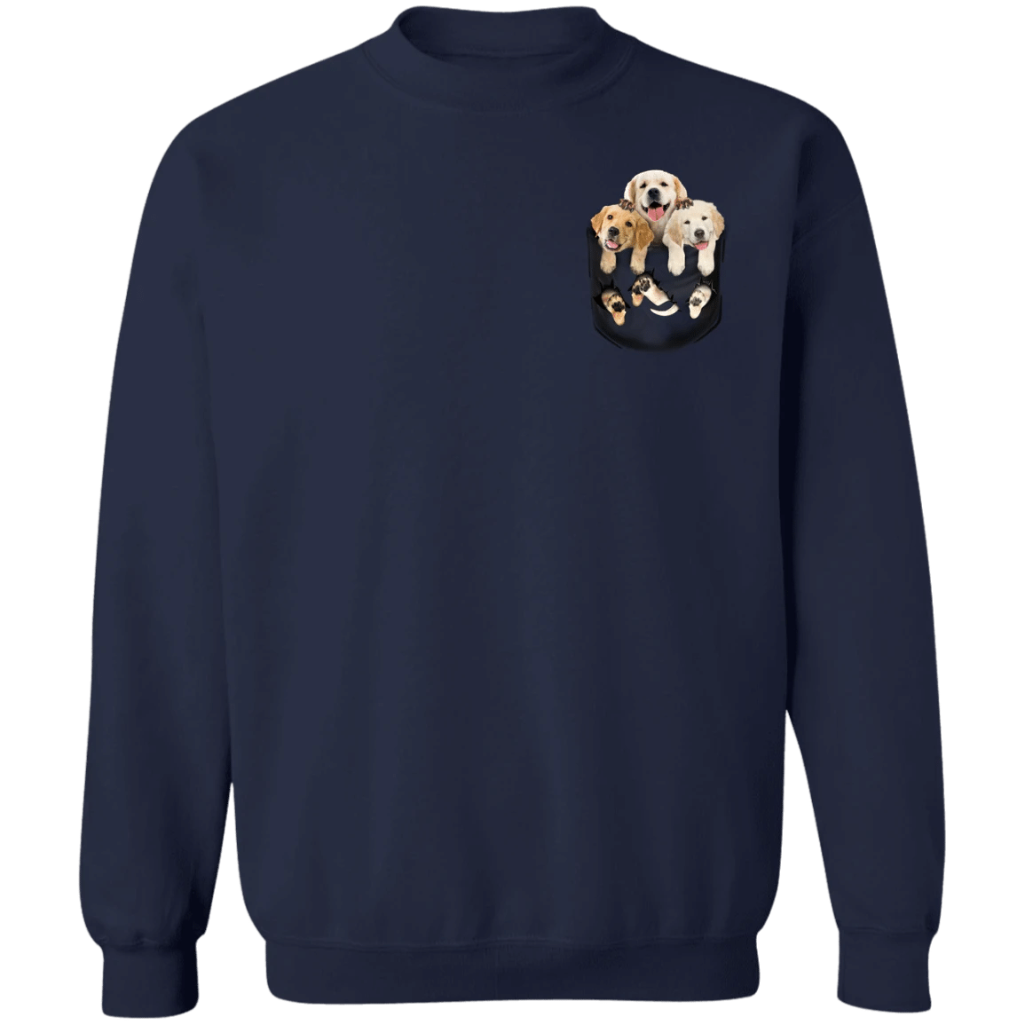 Puppy 3D Inside Pocket Golden Retriever Sweatshirt Cute Best Gifts For Dog Lovers