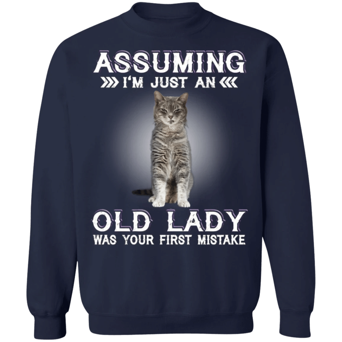 Assuming I'm Just An Old Lady - Cat Sweatshirt With Quotes Funny