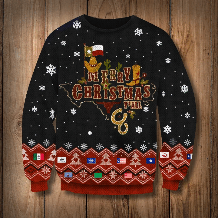 Cowboy Texas State Map Sweatshirt Republic Of Texas Christmas Design For Texan Pride Apparel