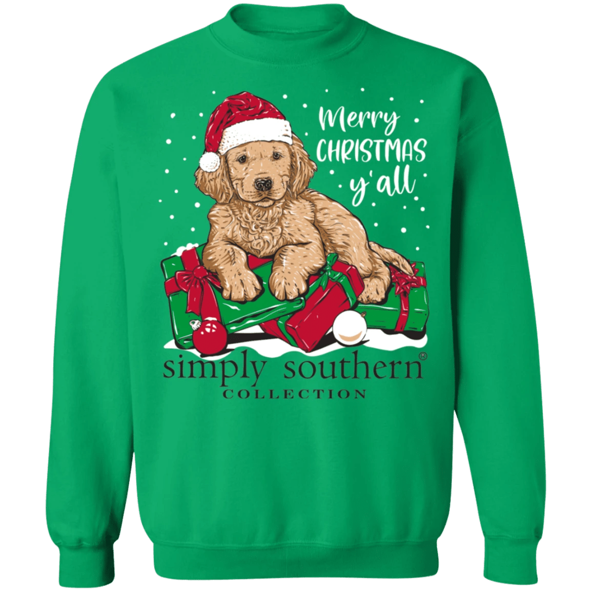 Puppy Merry And Bright Sweatshirt Ugly Christmas Sweatshirt Women Present For Boyfriend Idea