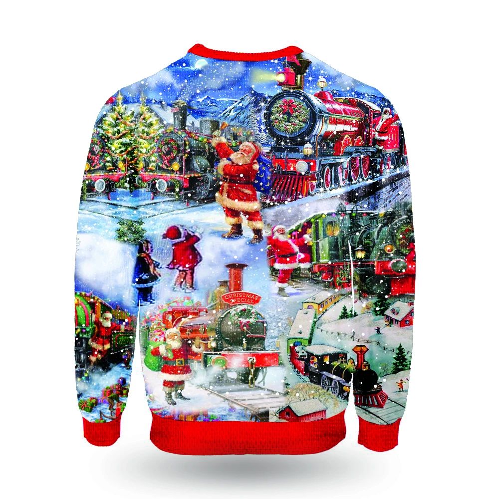 Train To Christmas 2020 Sweatshirt Santa Claus Ugly Christmas Sweater Gift For Sibling