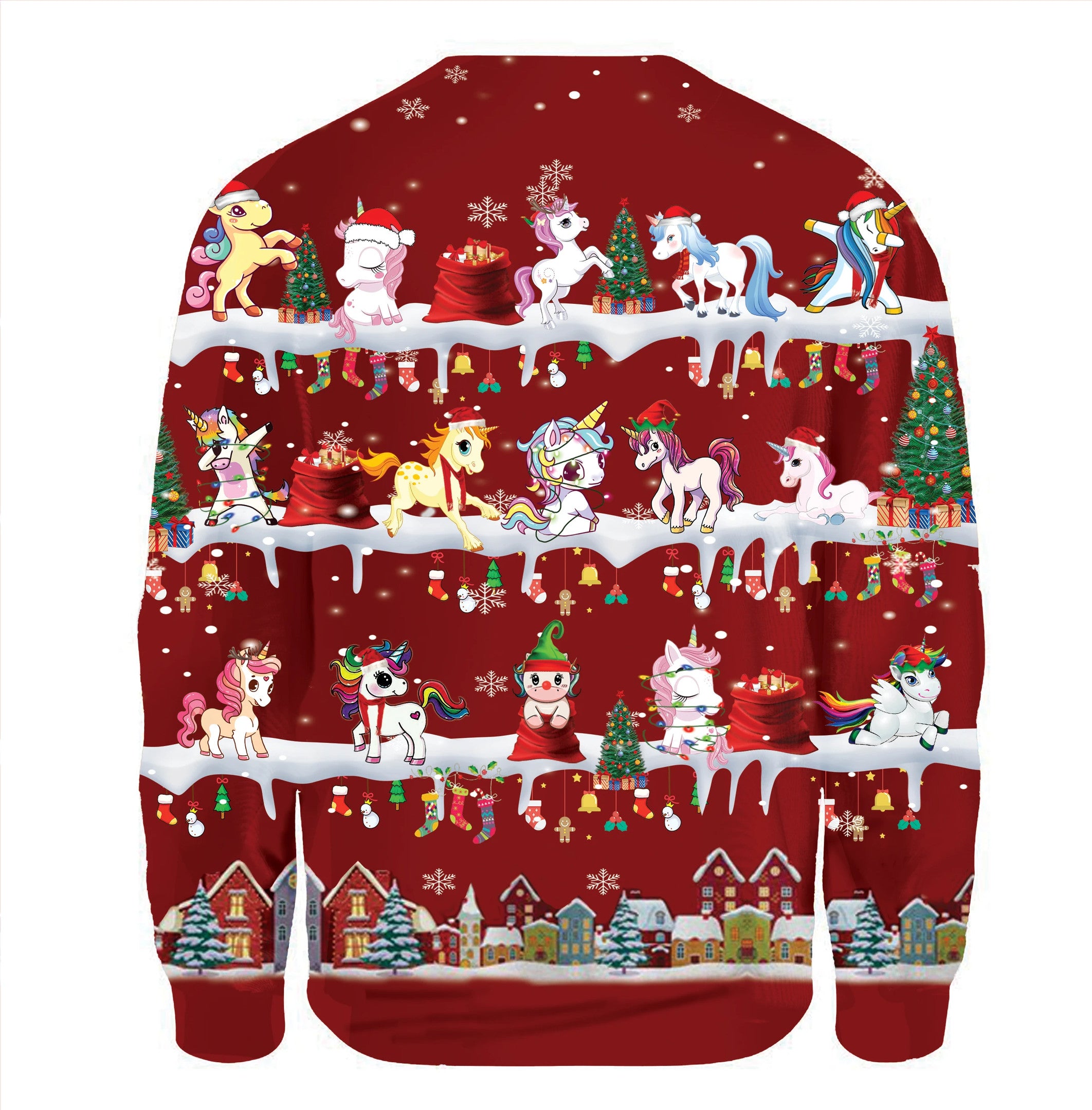 Unicorn Christmas Hoodie Red Christmas Hoodie Cute Xmas Sweatshirt Gift For Siblings