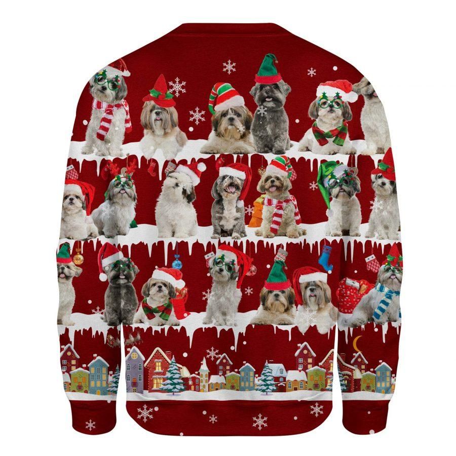 Shih Tzu Snow Christmas Sweatshirt Cute Animal Snowflake Xmas Shirt Designs, Gifts For Friends