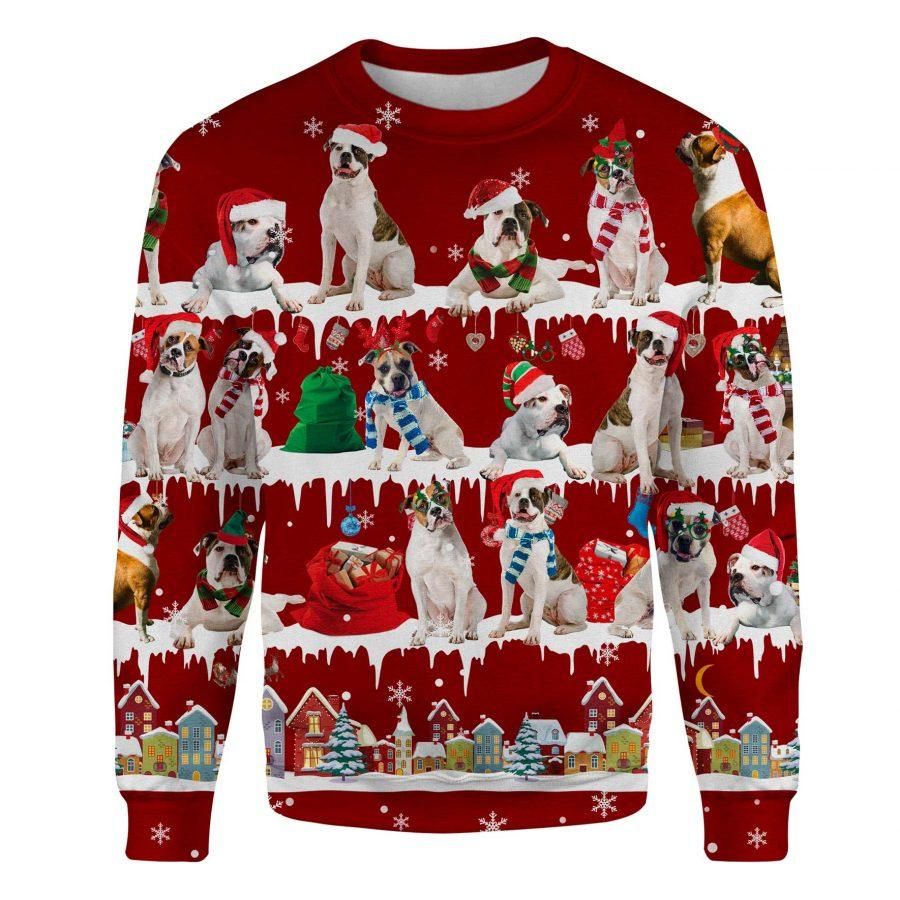 American Bulldog Sweatshirt Ugly Xmas Sweater Christmas Gift For Son Boys