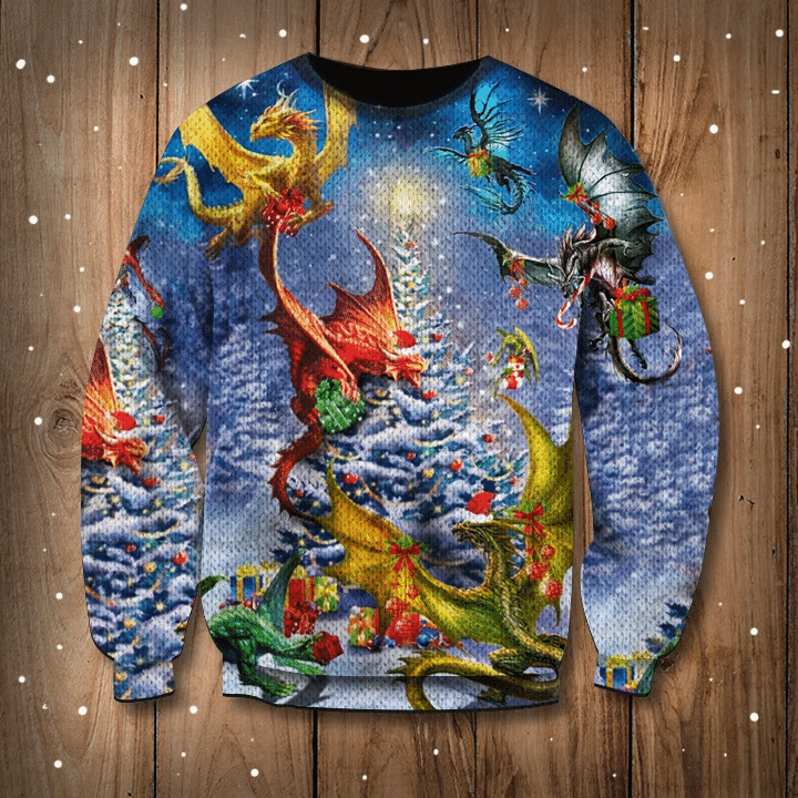 Dragon Family Reunion Christmas Sweatshirt Ugly Christmas Sweatshirt Designs Gifts For Family